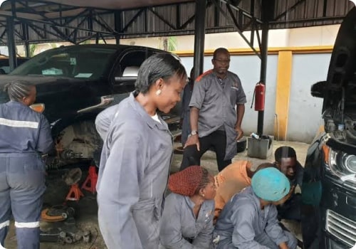 Trainees working together in a workshop